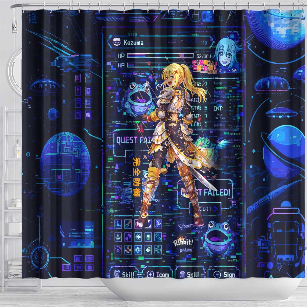 Darkness Lalatina Shower Curtain Retro Anime RPG Interface Style