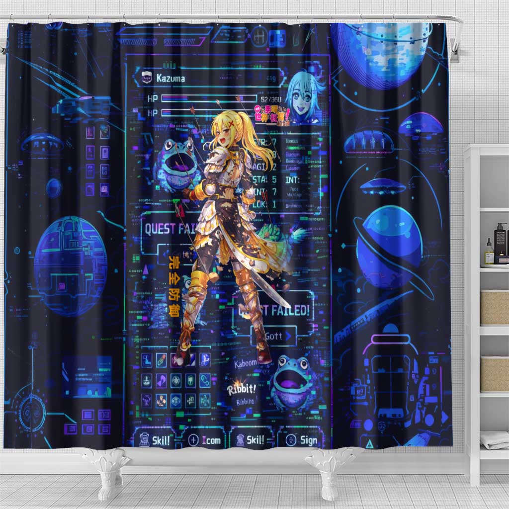 Darkness Lalatina Shower Curtain Retro Anime RPG Interface Style