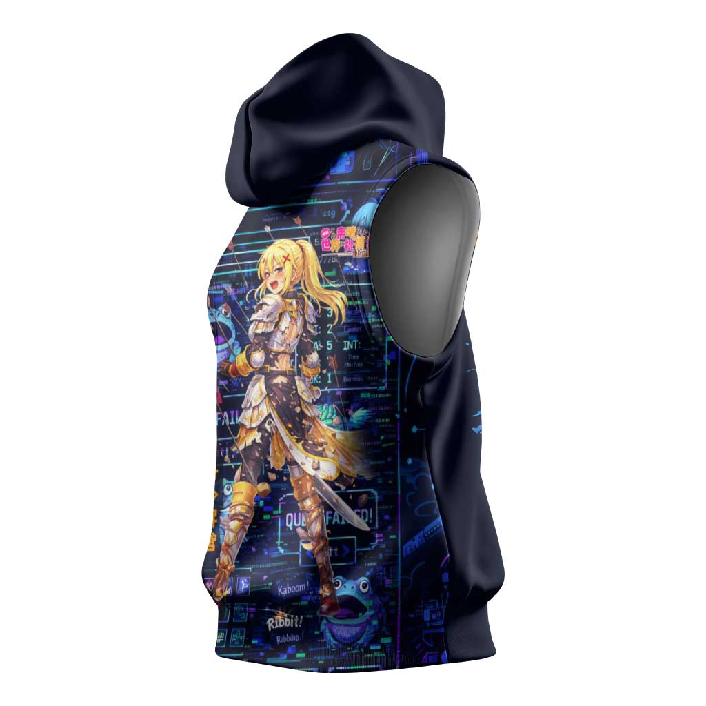Darkness Lalatina Sleeveless Hoodie Retro Anime RPG Interface Style