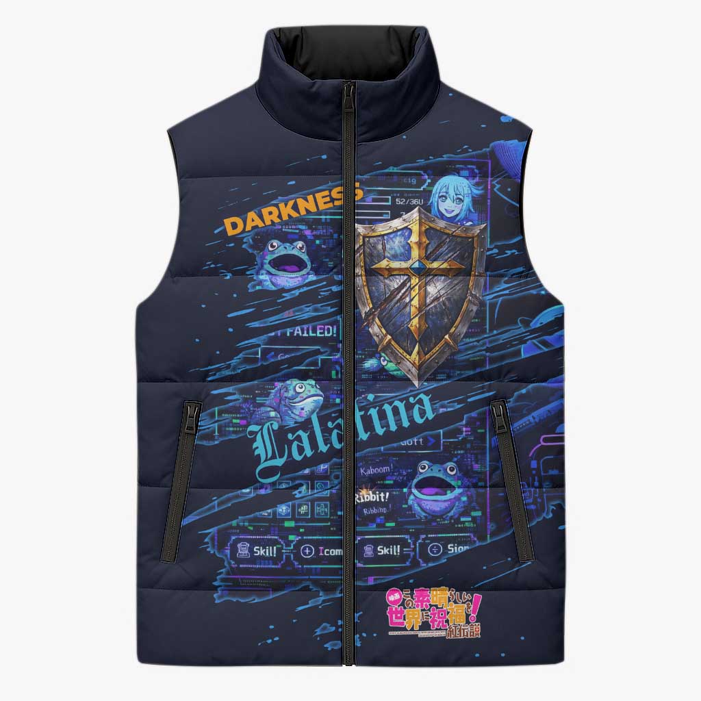 Darkness Lalatina Sleeveless Puffer Jacket Retro Anime RPG Interface Style