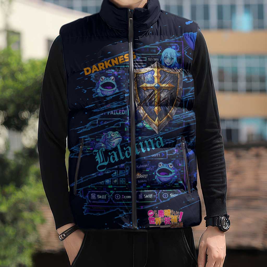 Darkness Lalatina Sleeveless Puffer Jacket Retro Anime RPG Interface Style