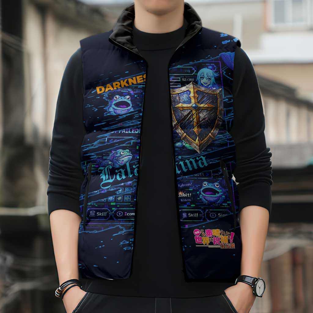 Darkness Lalatina Sleeveless Puffer Jacket Retro Anime RPG Interface Style