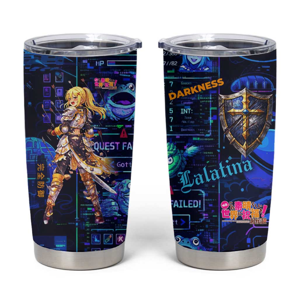 Darkness Lalatina Tumbler Cup Retro Anime RPG Interface Style