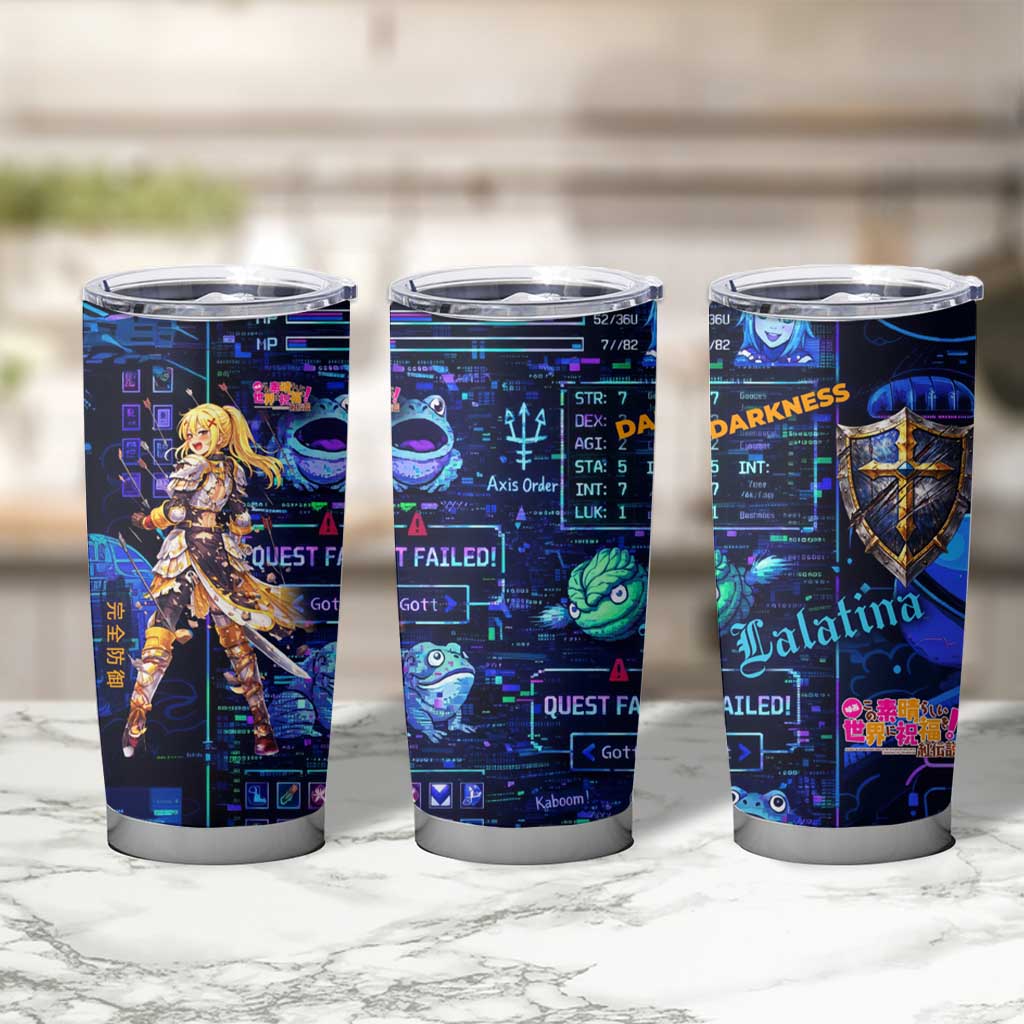 Darkness Lalatina Tumbler Cup Retro Anime RPG Interface Style