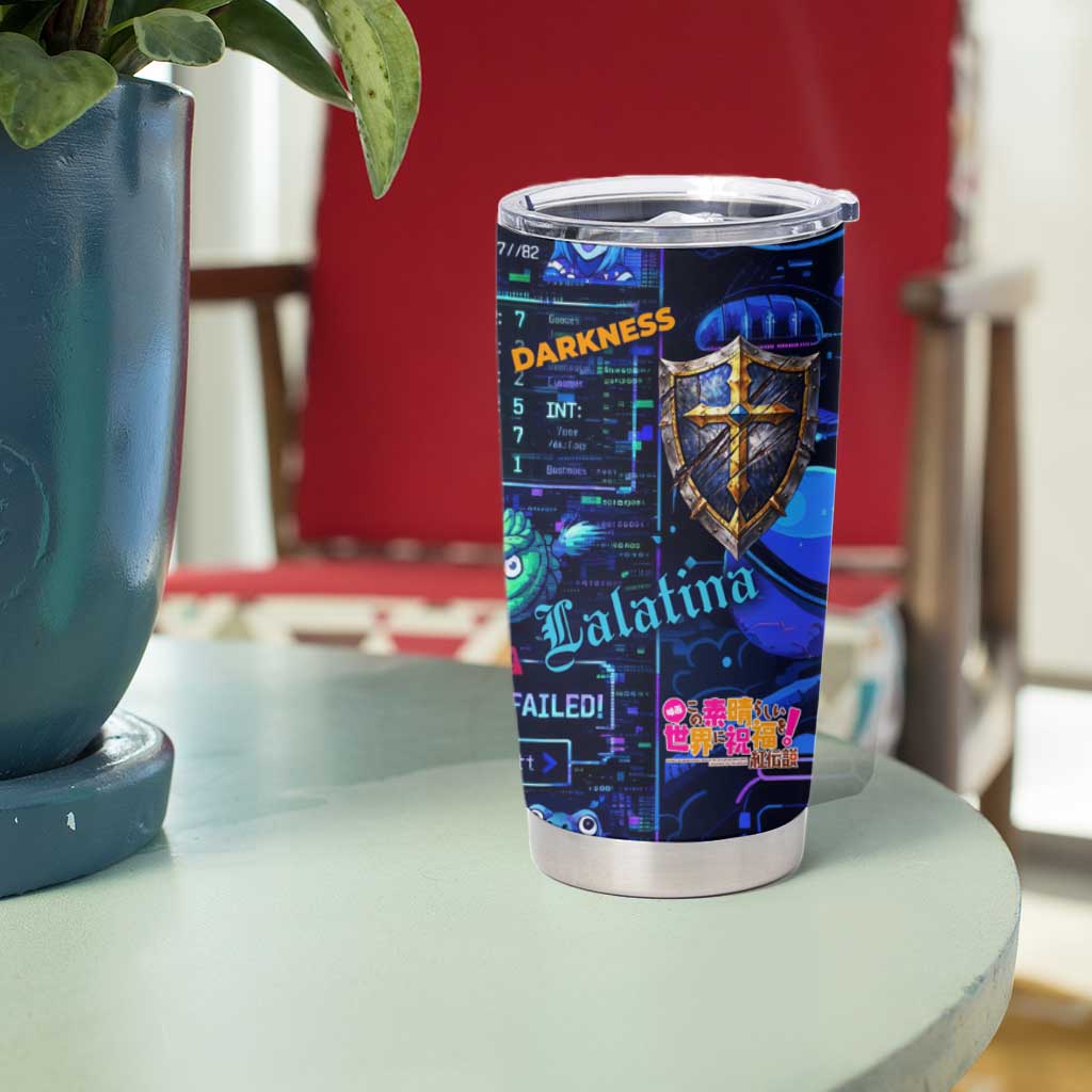 Darkness Lalatina Tumbler Cup Retro Anime RPG Interface Style