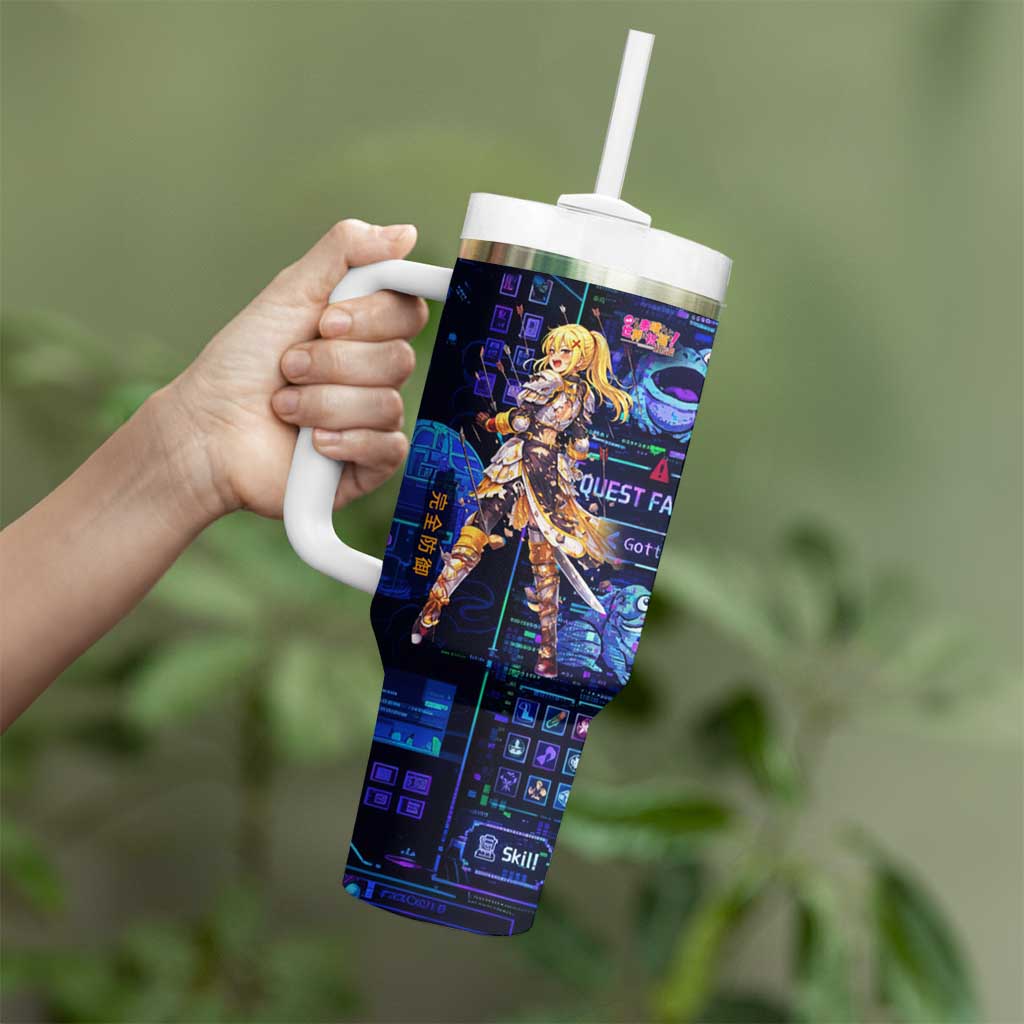 Darkness Lalatina Tumbler With Handle Retro Anime RPG Interface Style