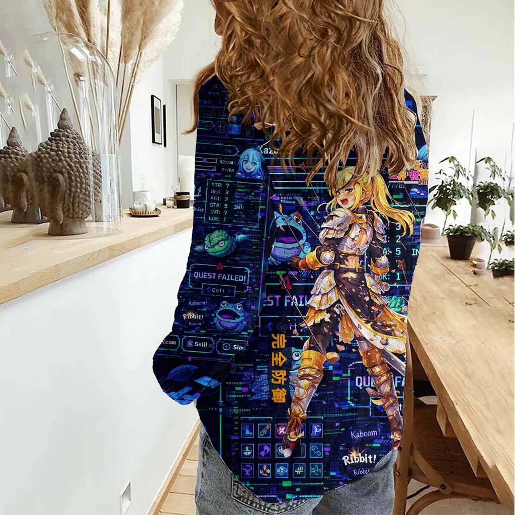 Darkness Lalatina Women Casual Shirt Retro Anime RPG Interface Style
