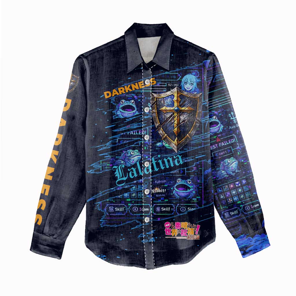 Darkness Lalatina Women Casual Shirt Retro Anime RPG Interface Style
