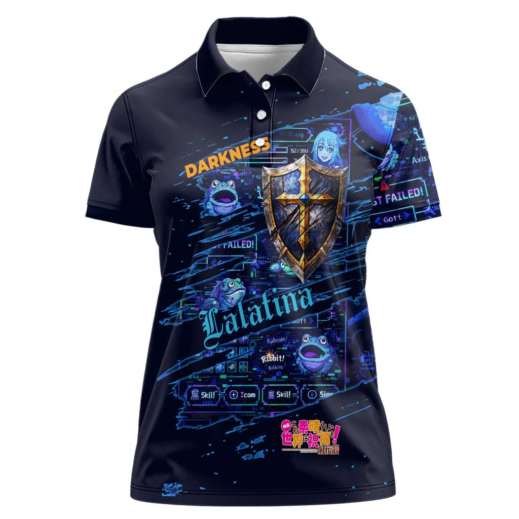 Darkness Lalatina Women Polo Shirt Retro Anime RPG Interface Style
