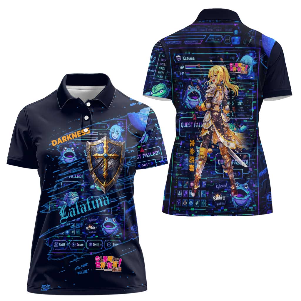 Darkness Lalatina Women Polo Shirt Retro Anime RPG Interface Style