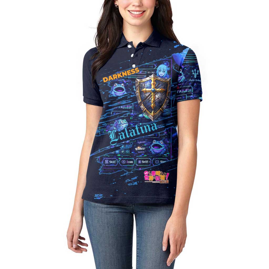 Darkness Lalatina Women Polo Shirt Retro Anime RPG Interface Style