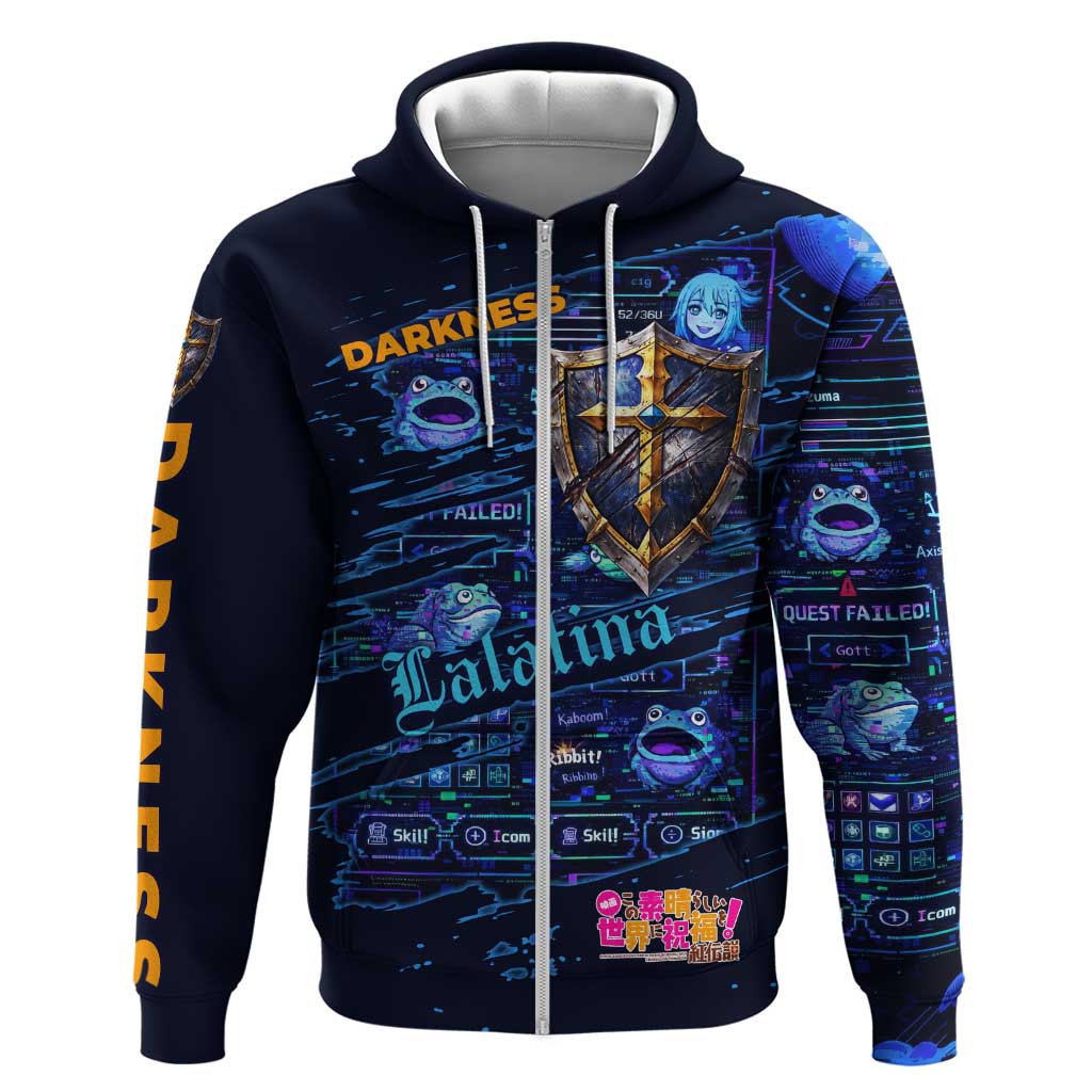 Darkness Lalatina Zip Hoodie Retro Anime RPG Interface Style
