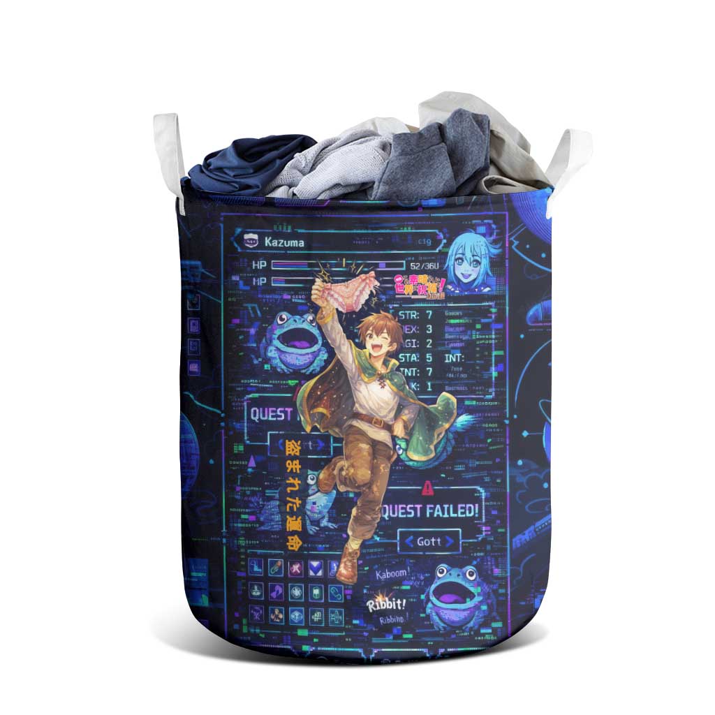Kazuma Steal Skill Laundry Basket Retro Anime RPG Interface Style