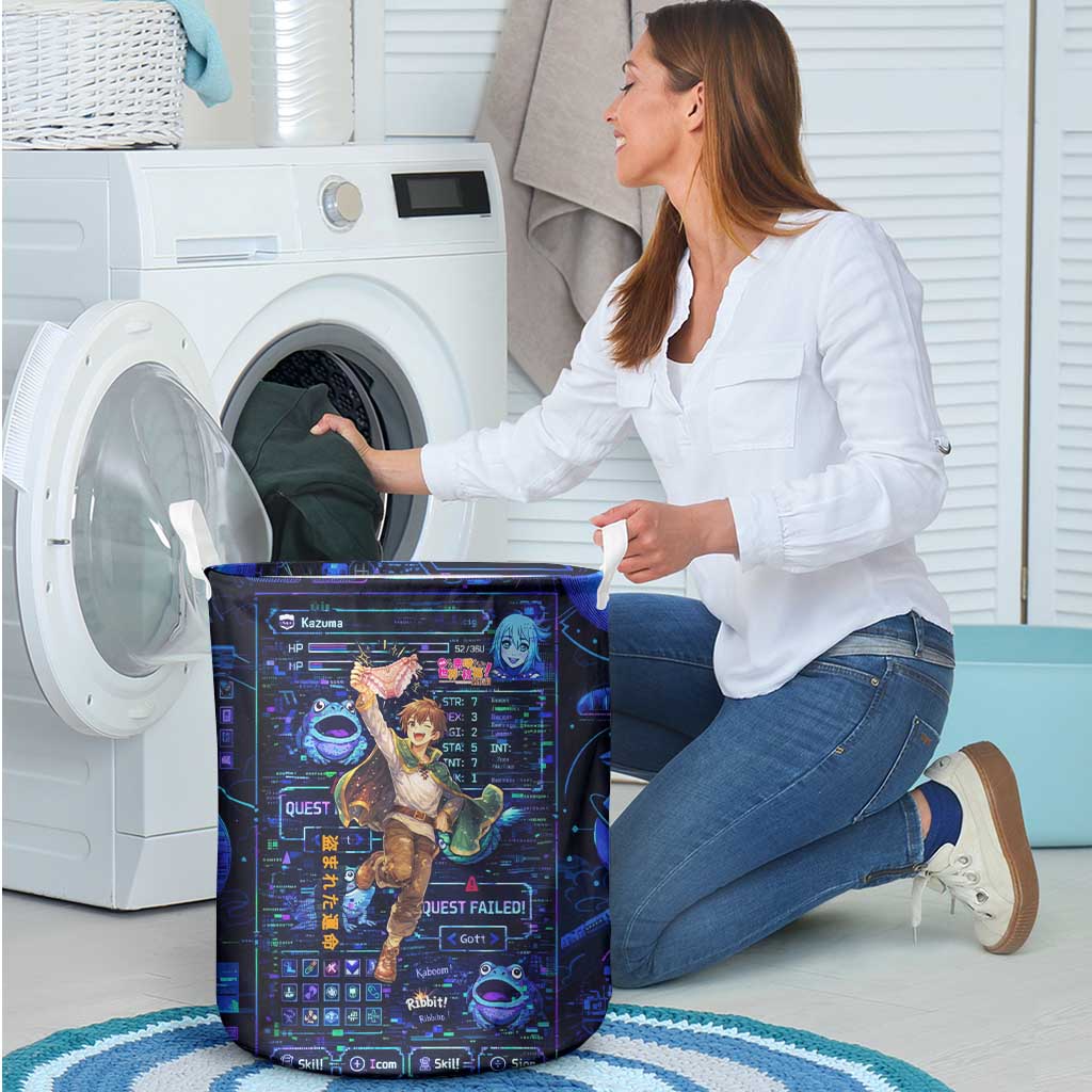 Kazuma Steal Skill Laundry Basket Retro Anime RPG Interface Style