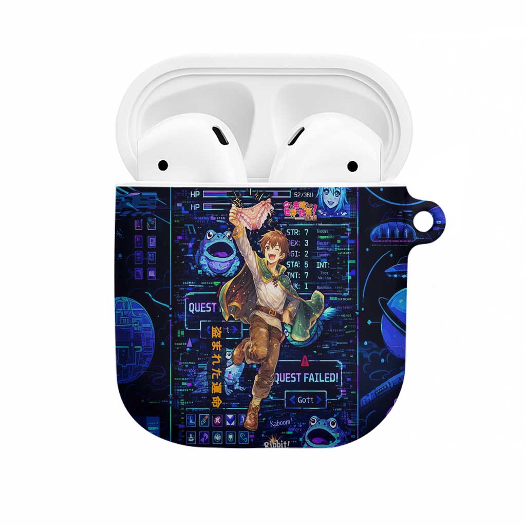 Kazuma Steal Skill AirPods Case Retro Anime RPG Interface Style