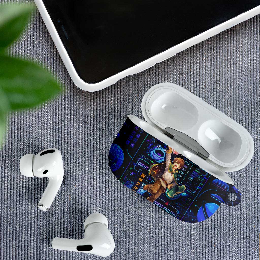 Kazuma Steal Skill AirPods Case Retro Anime RPG Interface Style