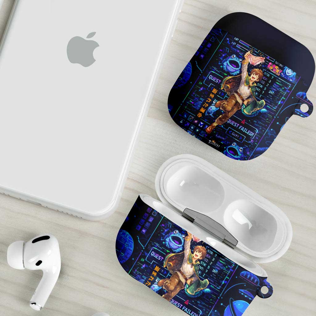 Kazuma Steal Skill AirPods Case Retro Anime RPG Interface Style