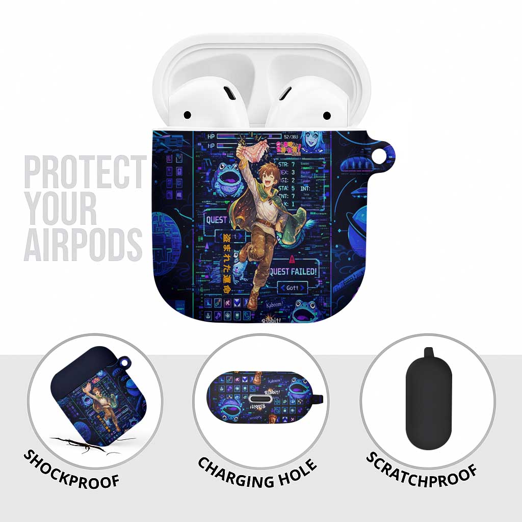 Kazuma Steal Skill AirPods Case Retro Anime RPG Interface Style