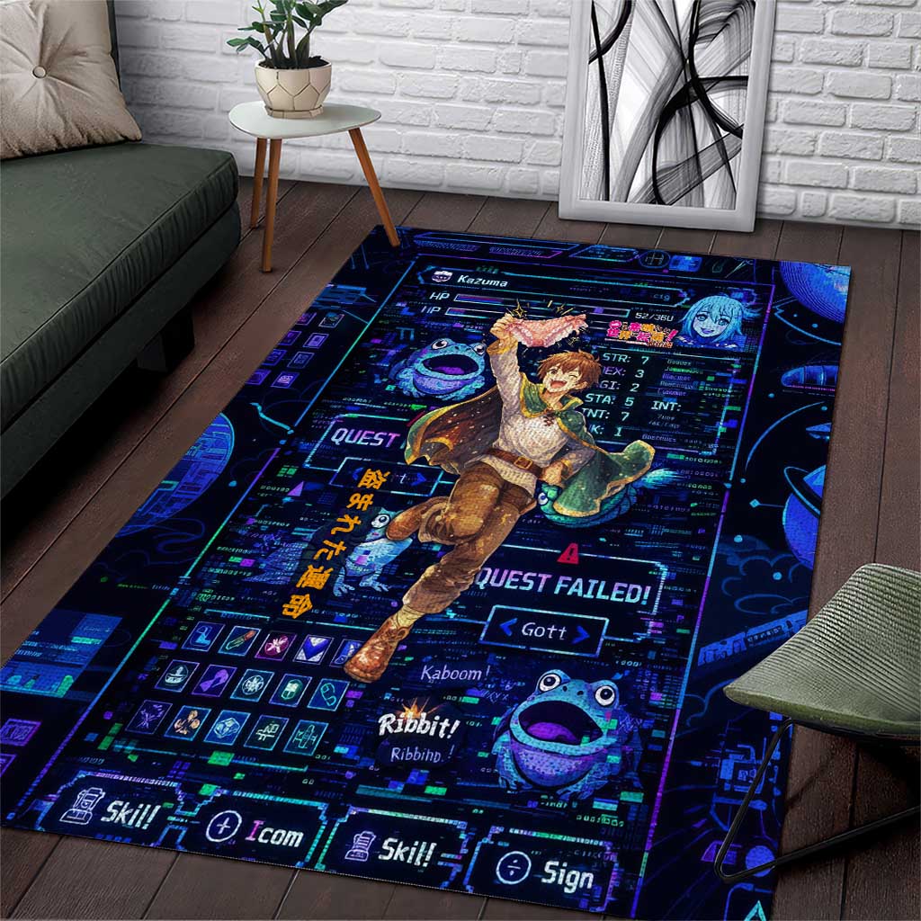 Kazuma Steal Skill Area Rug Retro Anime RPG Interface Style