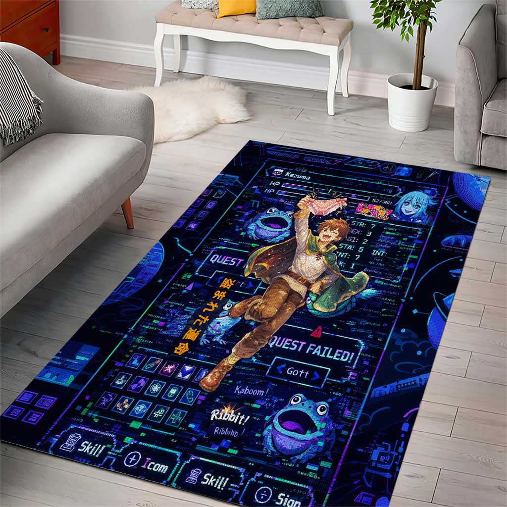 Kazuma Steal Skill Area Rug Retro Anime RPG Interface Style
