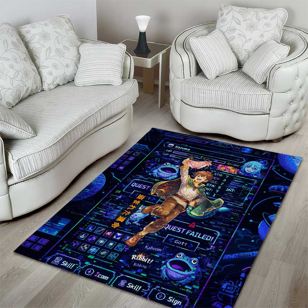 Kazuma Steal Skill Area Rug Retro Anime RPG Interface Style