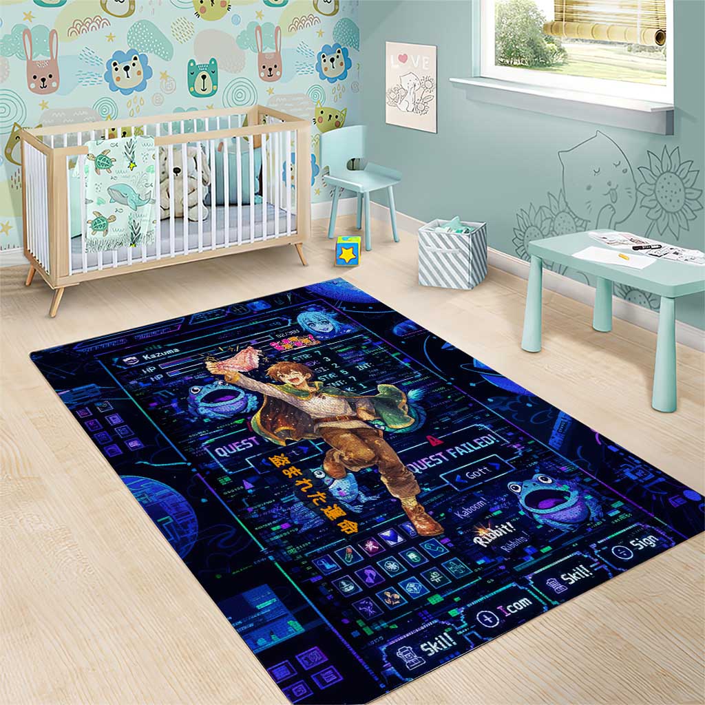 Kazuma Steal Skill Area Rug Retro Anime RPG Interface Style