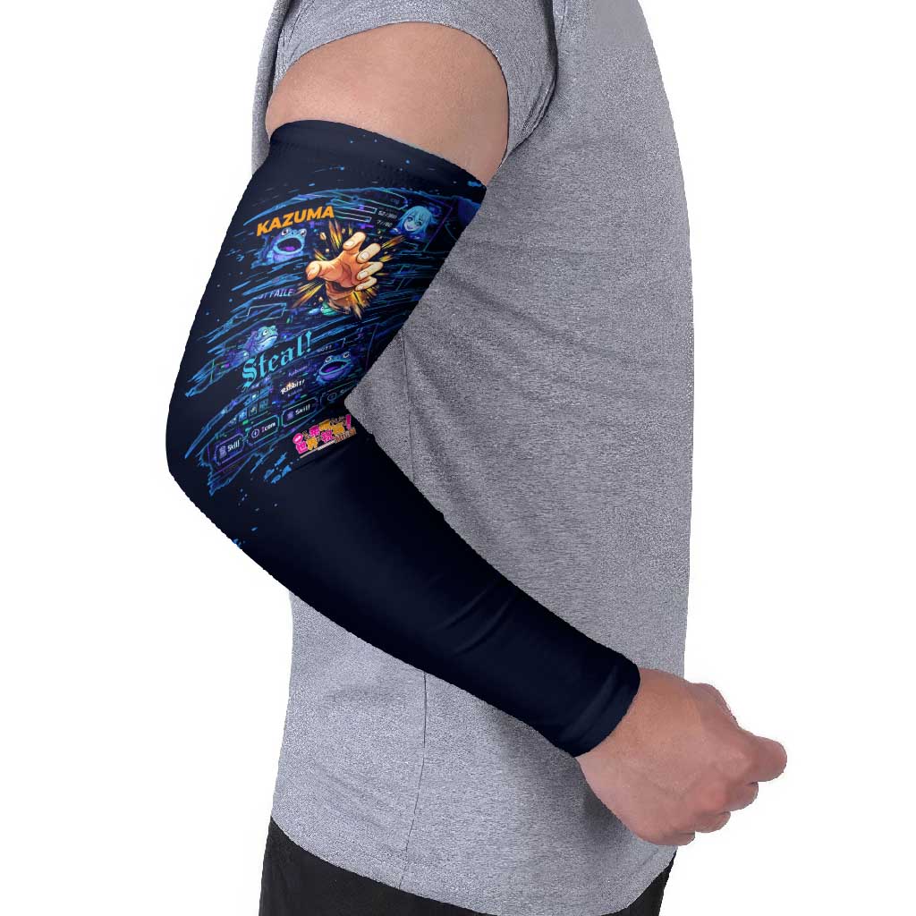 Kazuma Steal Skill Arm Sleeves Retro Anime RPG Interface Style