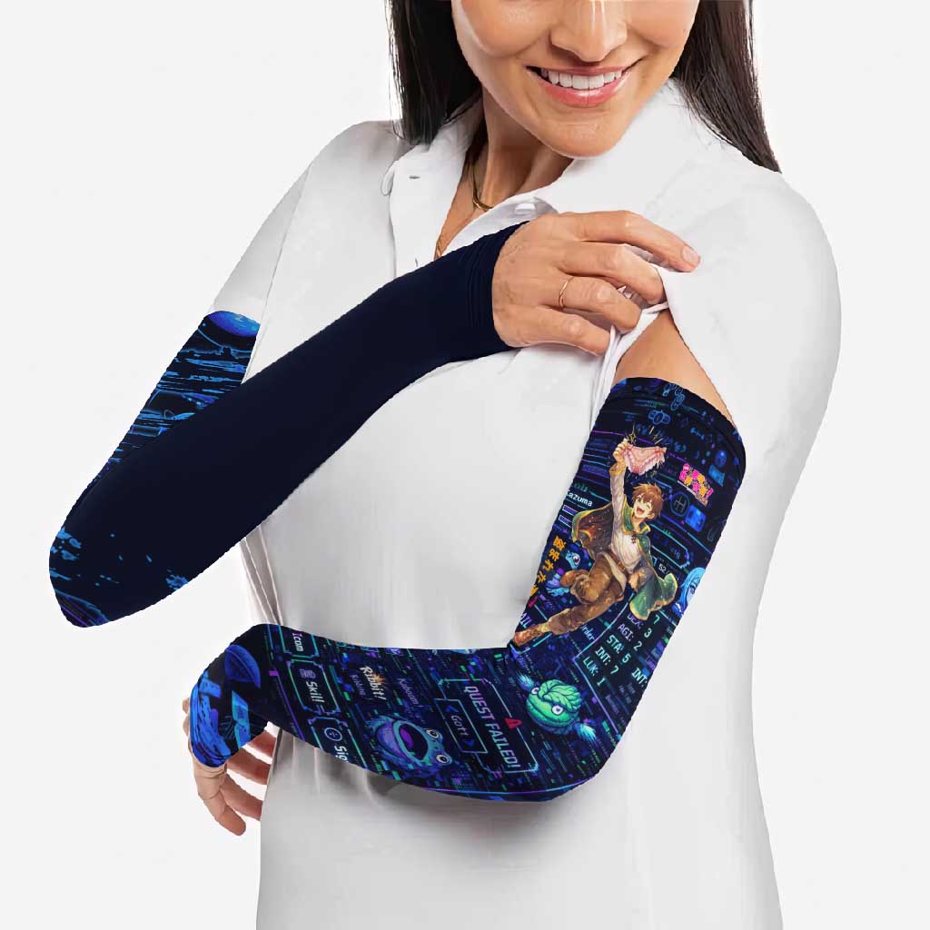 Kazuma Steal Skill Arm Sleeves Retro Anime RPG Interface Style