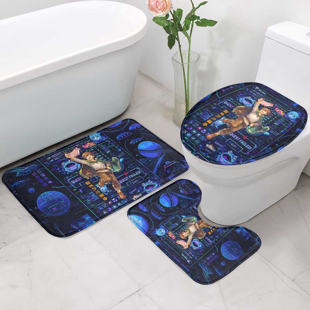 Kazuma Steal Skill Bathroom Set Retro Anime RPG Interface Style