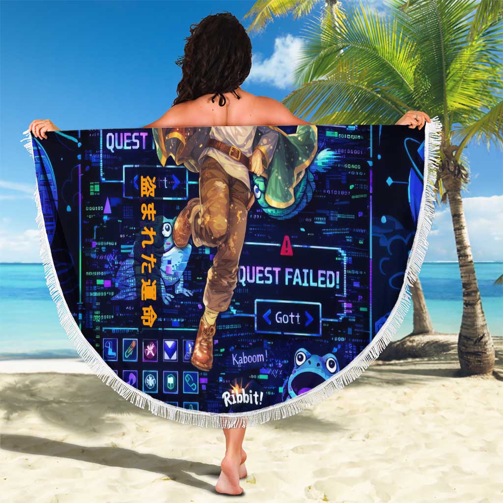 Kazuma Steal Skill Beach Blanket Retro Anime RPG Interface Style