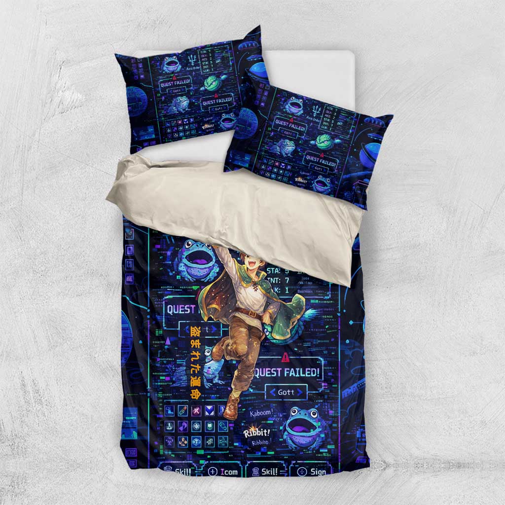 Kazuma Steal Skill Bedding Set Retro Anime RPG Interface Style