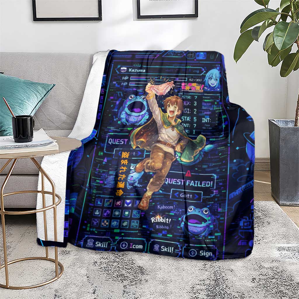 Kazuma Steal Skill Blanket Retro Anime RPG Interface Style