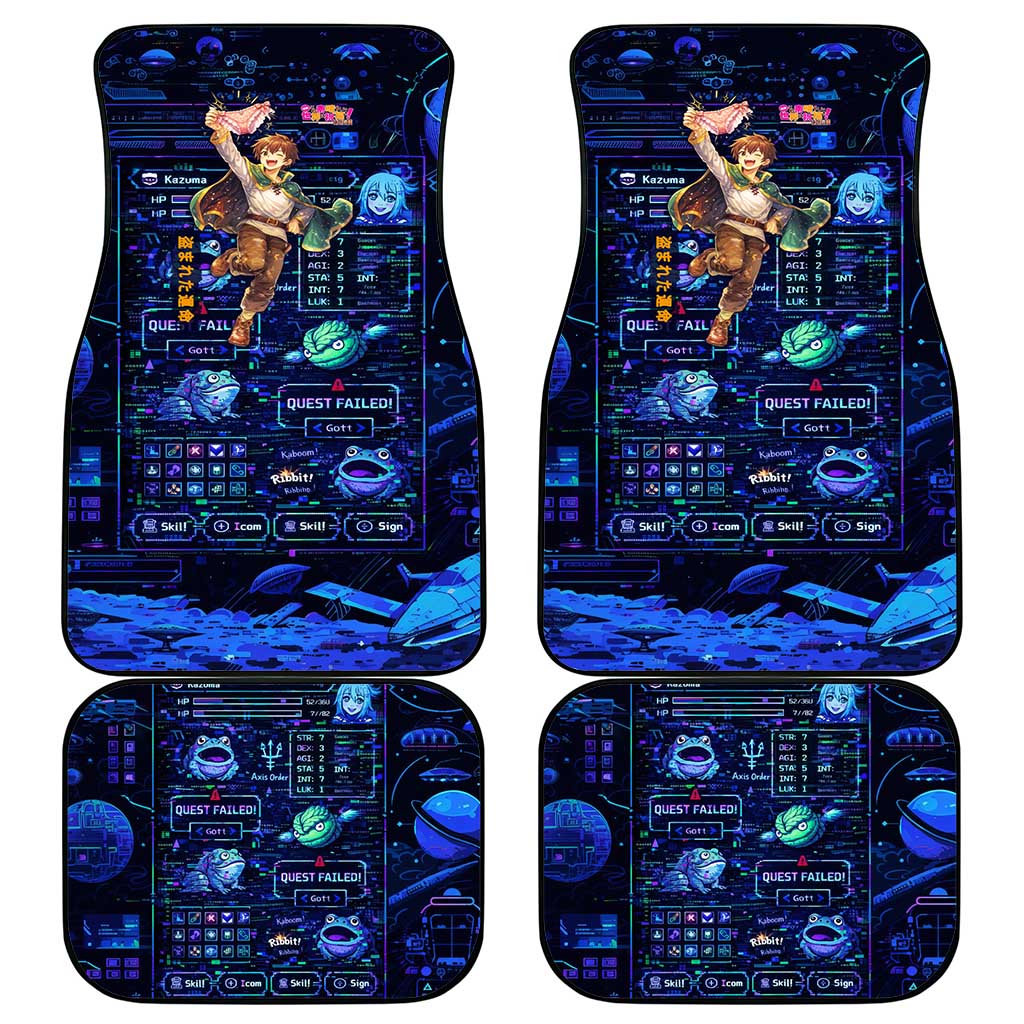 Kazuma Steal Skill Car Mats Retro Anime RPG Interface Style