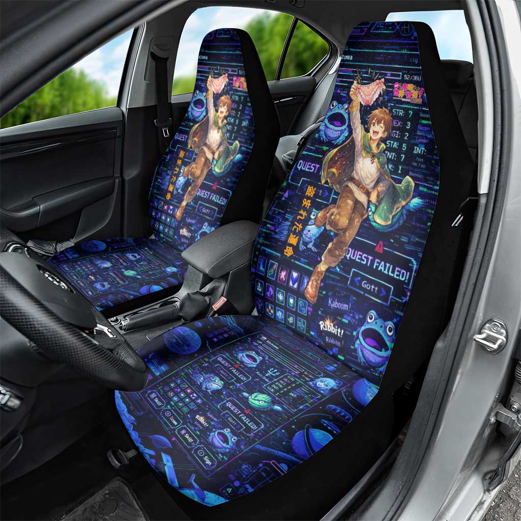 Kazuma Steal Skill Car Seat Cover Retro Anime RPG Interface Style