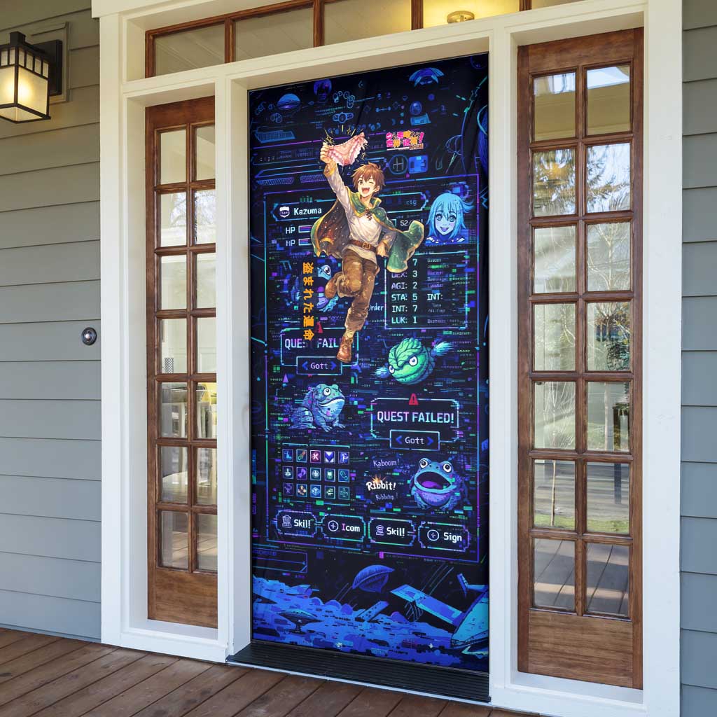 Kazuma Steal Skill Door Cover Retro Anime RPG Interface Style