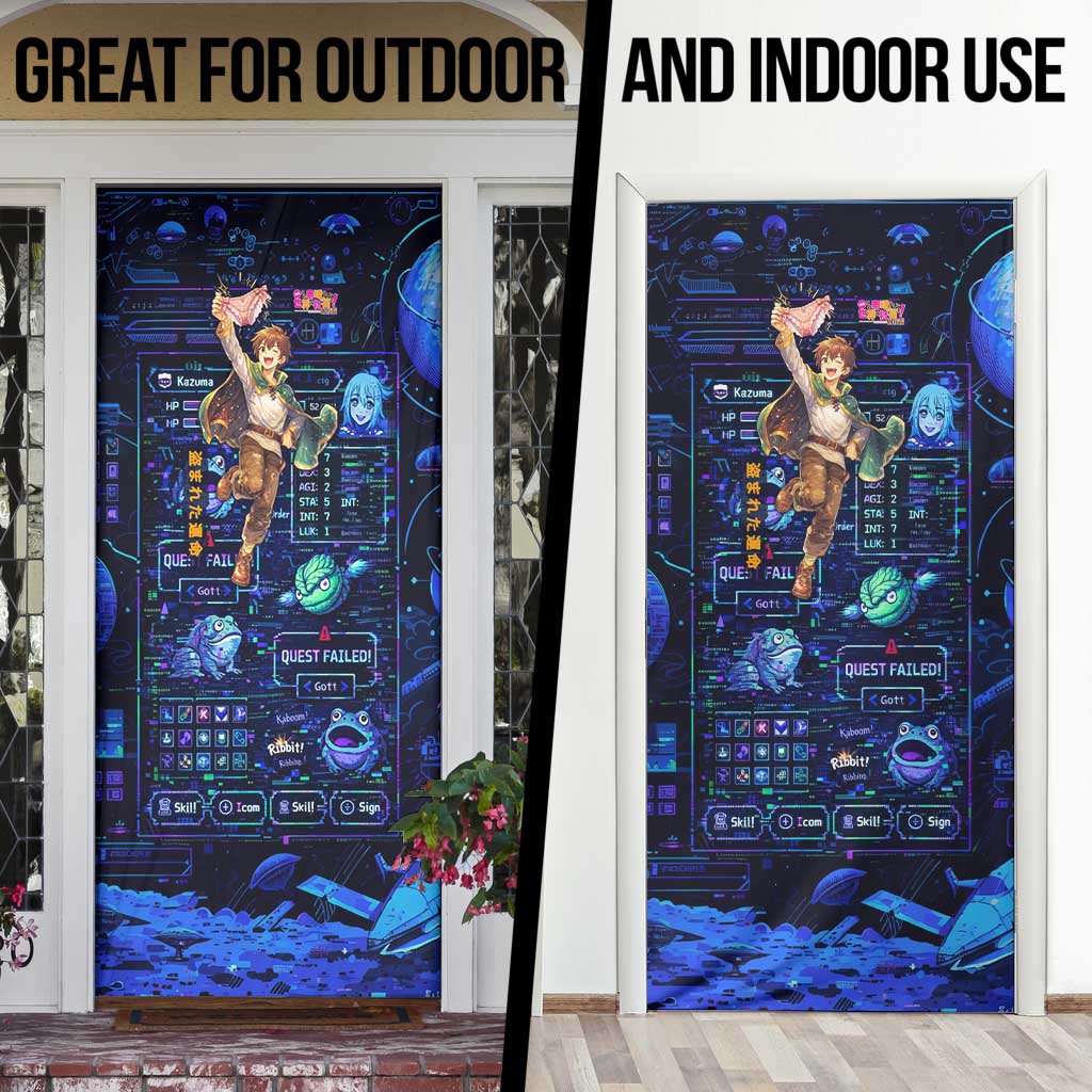 Kazuma Steal Skill Door Cover Retro Anime RPG Interface Style