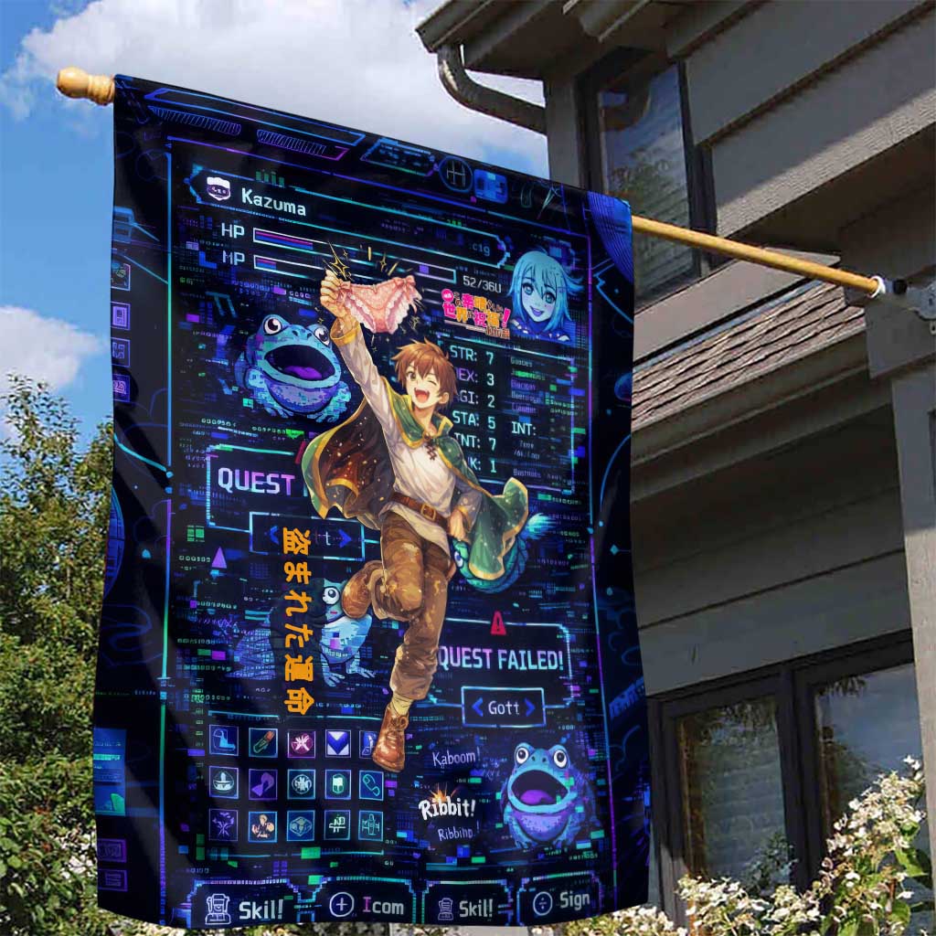 Kazuma Steal Skill Garden Flag Retro Anime RPG Interface Style