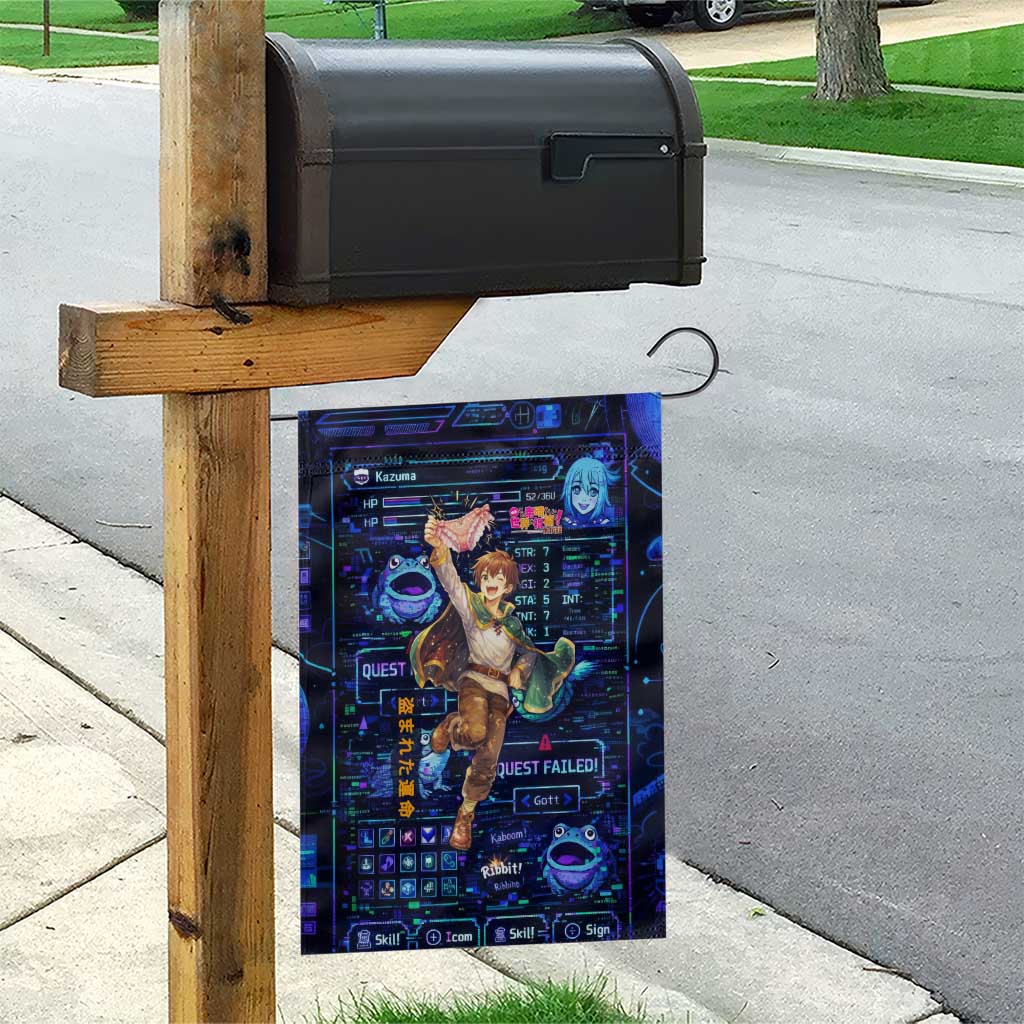 Kazuma Steal Skill Garden Flag Retro Anime RPG Interface Style