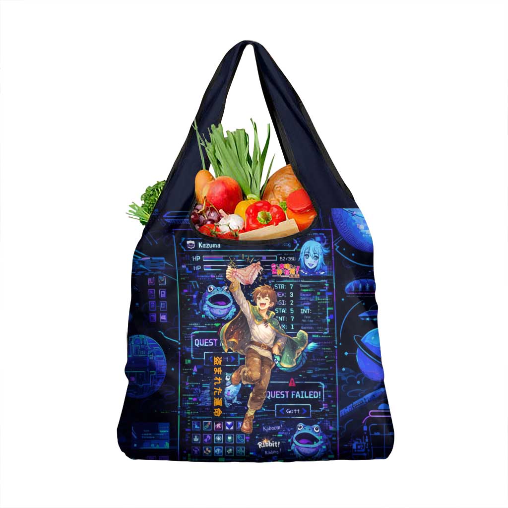 Kazuma Steal Skill Grocery Bag Retro Anime RPG Interface Style