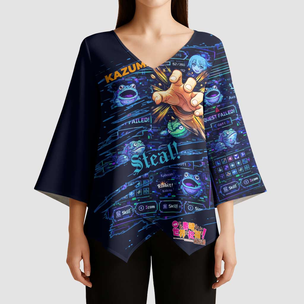 Kazuma Steal Skill Kimono Sleeve Blouse Retro Anime RPG Interface Style