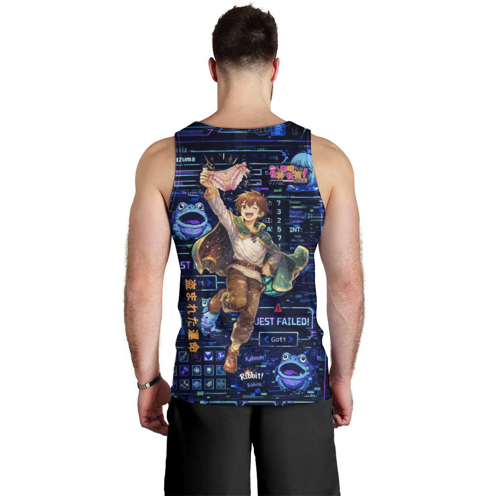 Kazuma Steal Skill Men Tank Top Retro Anime RPG Interface Style