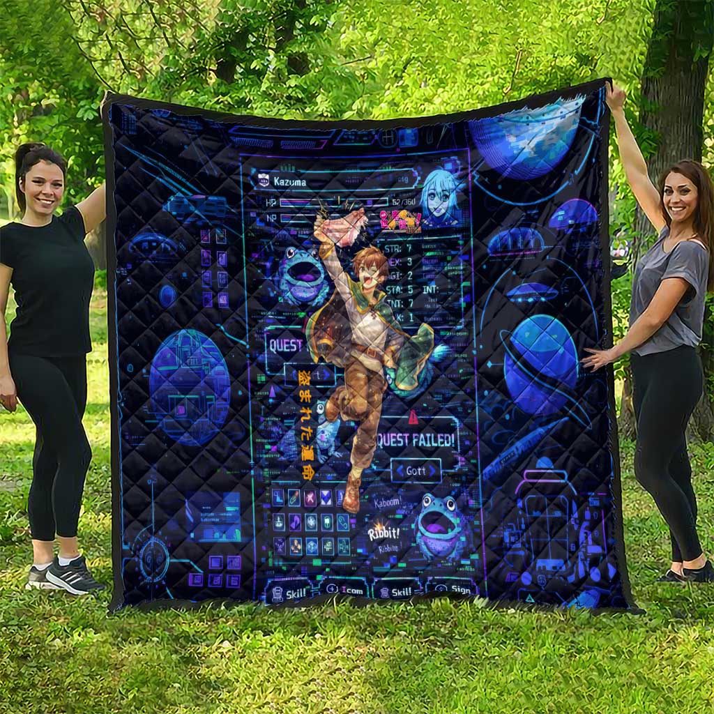 Kazuma Steal Skill Quilt Retro Anime RPG Interface Style