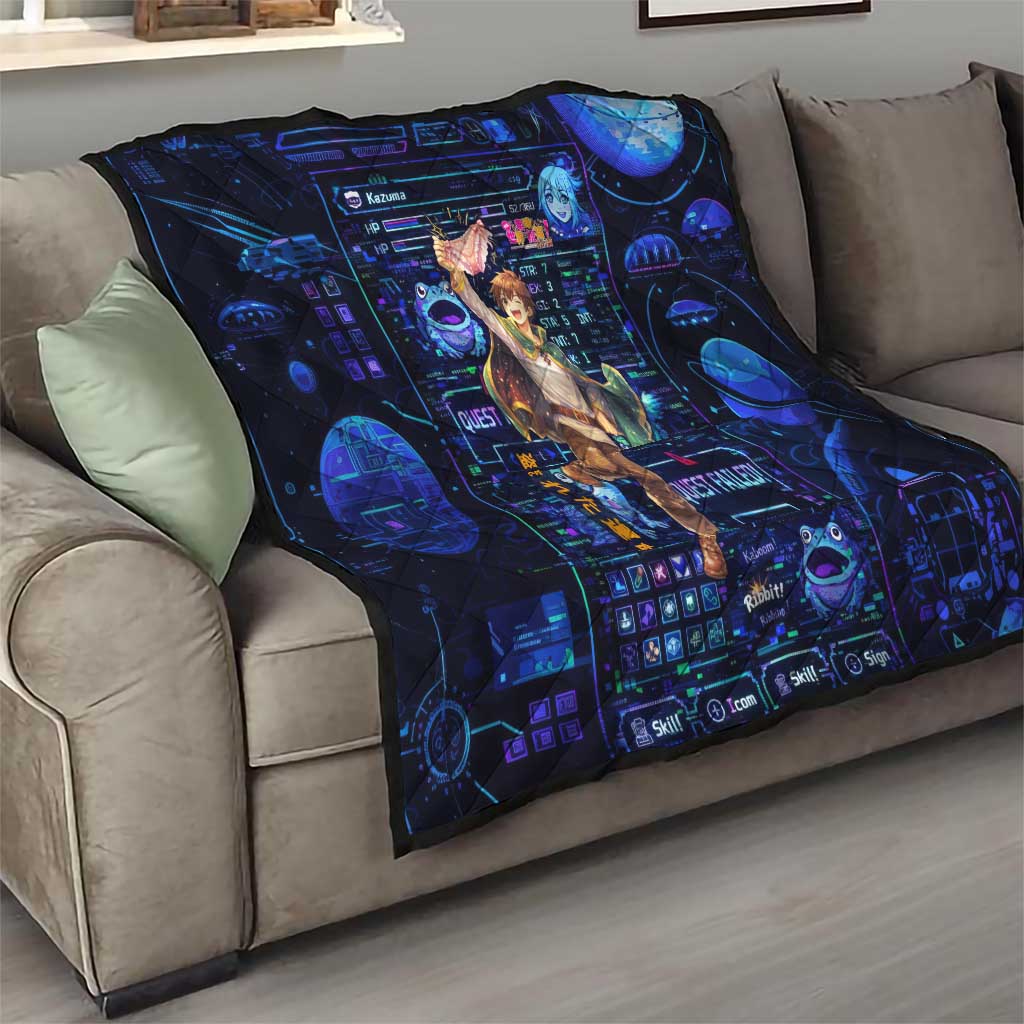 Kazuma Steal Skill Quilt Retro Anime RPG Interface Style