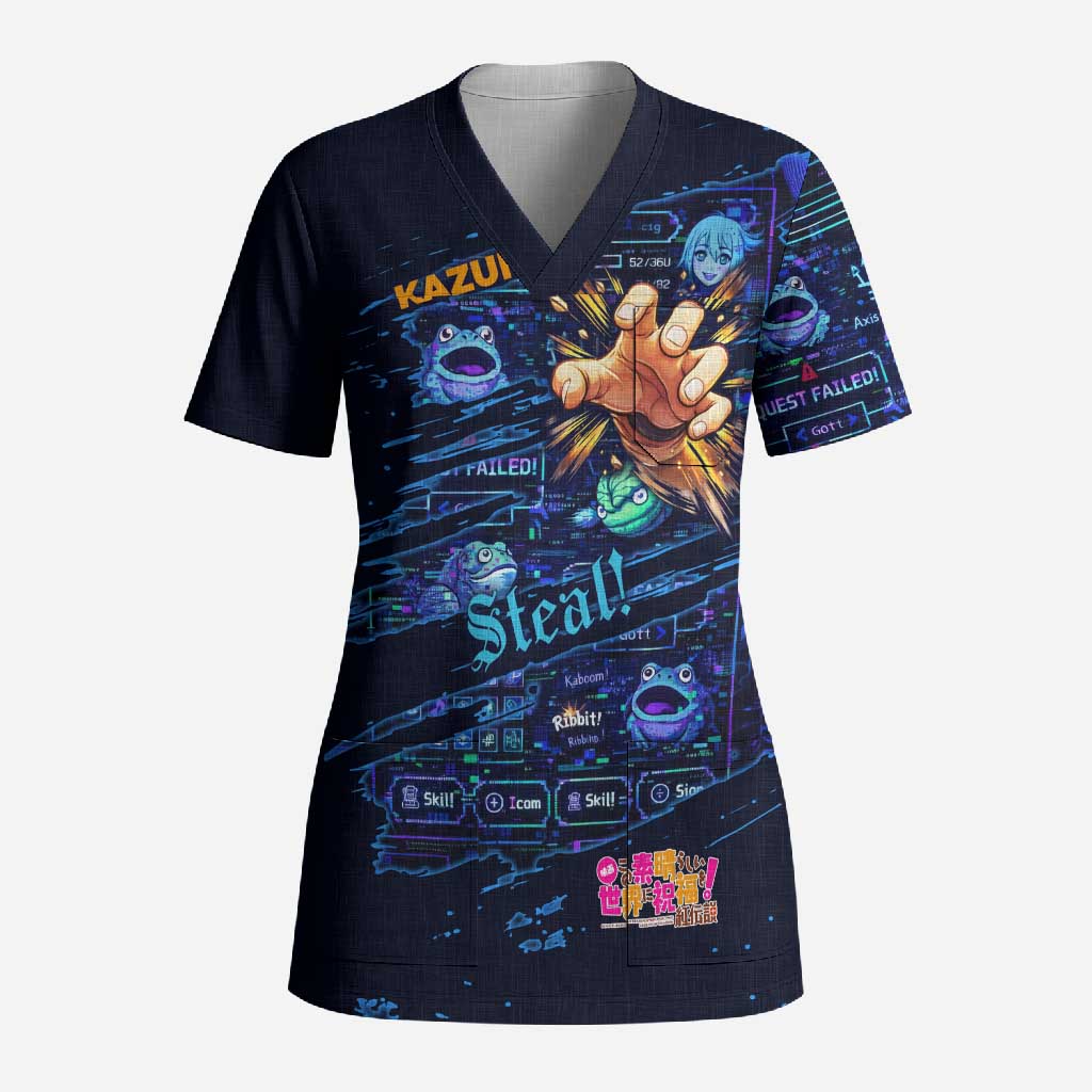 Kazuma Steal Skill Scrub Top Retro Anime RPG Interface Style