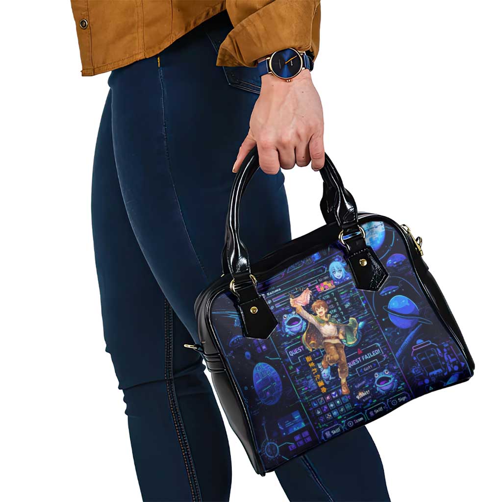 Kazuma Steal Skill Shoulder Handbag Retro Anime RPG Interface Style