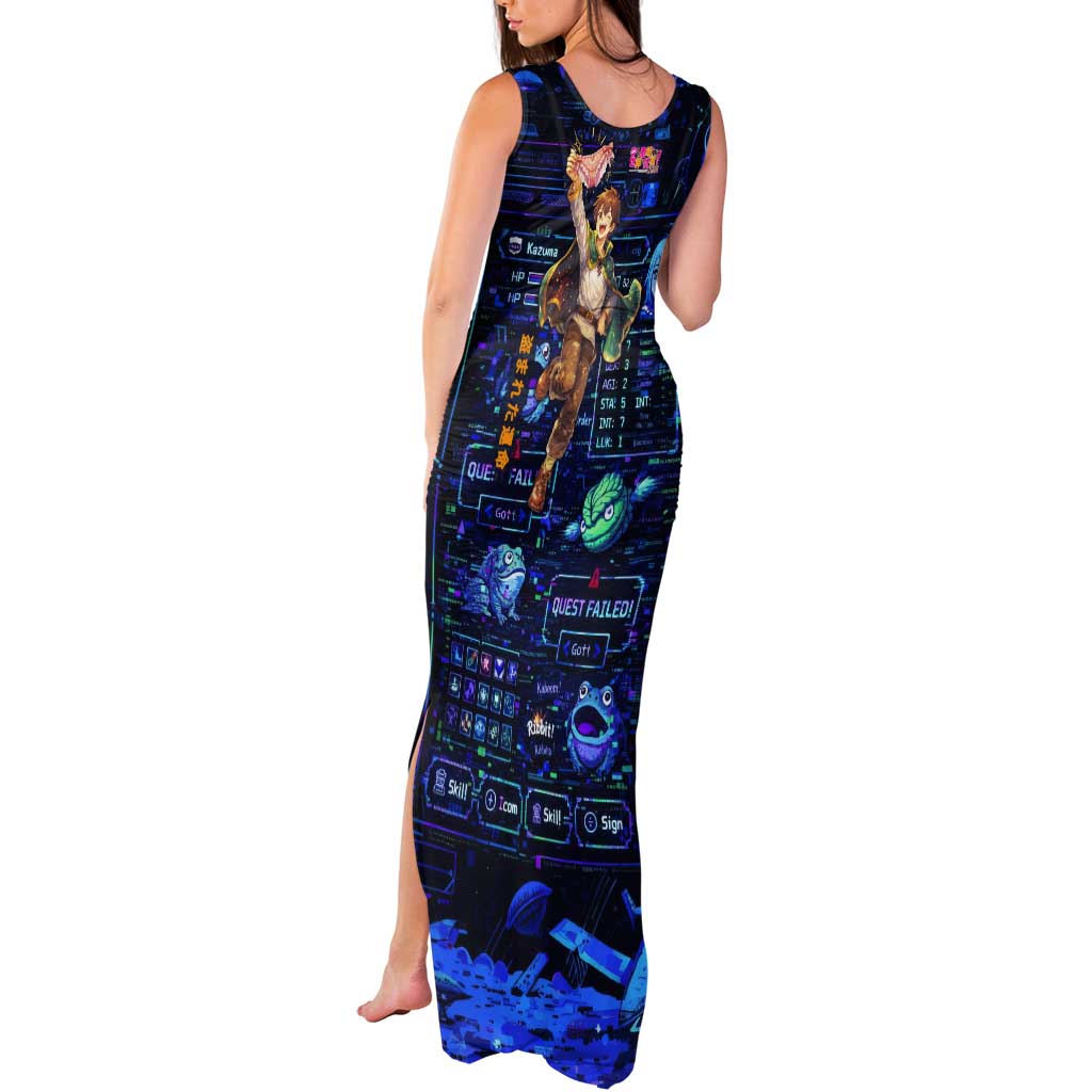Kazuma Steal Skill Tank Maxi Dress Retro Anime RPG Interface Style