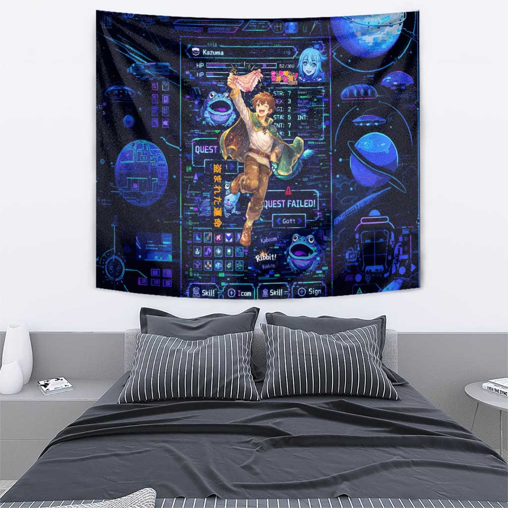 Kazuma Steal Skill Tapestry Retro Anime RPG Interface Style