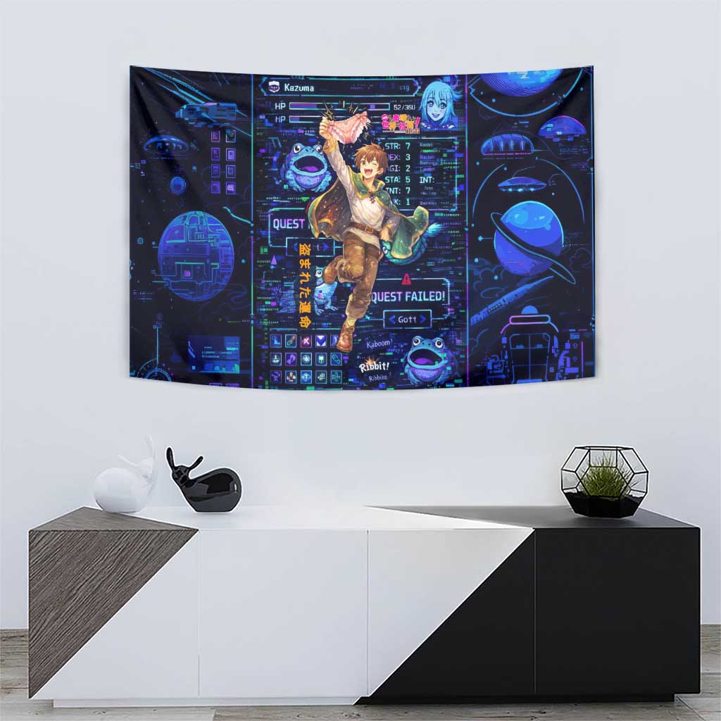 Kazuma Steal Skill Tapestry Retro Anime RPG Interface Style