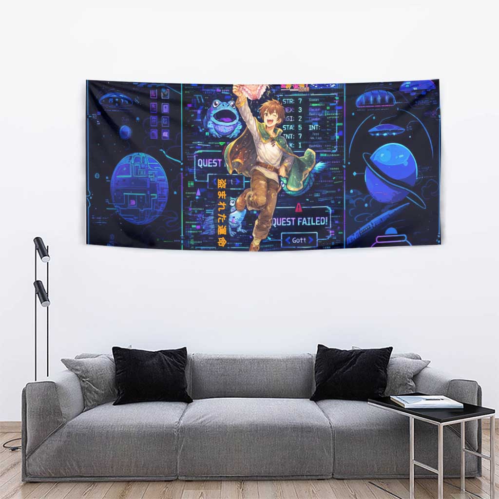 Kazuma Steal Skill Tapestry Retro Anime RPG Interface Style