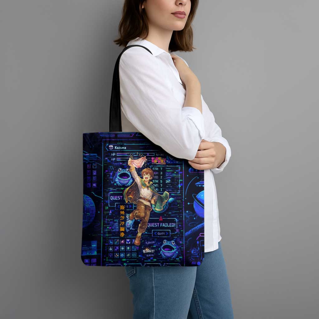 Kazuma Steal Skill Tote Bag Retro Anime RPG Interface Style
